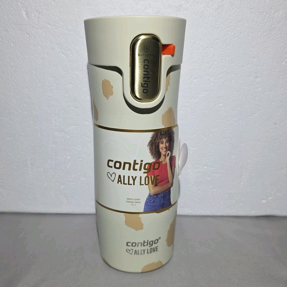 Contigo West Loop 16oz Travel Mug Autoseal Oatmilk Ally Love BPA Free NEW